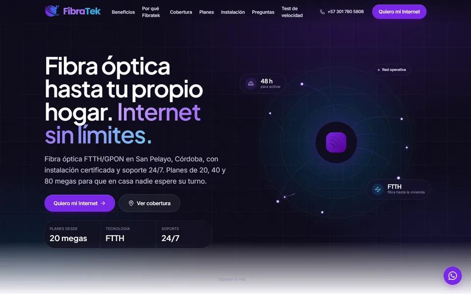 Sitio web de Fibratek