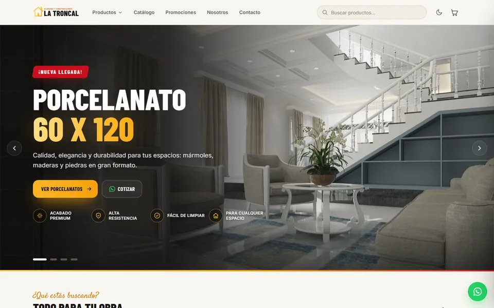 Sitio web de Acabados La Troncal