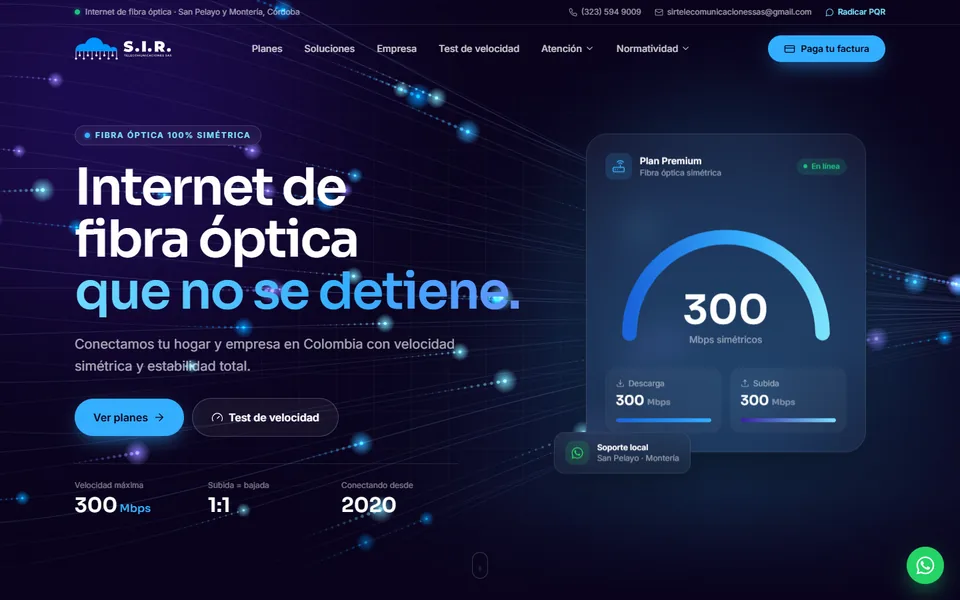 Sitio web de SIR Telecomunicaciones